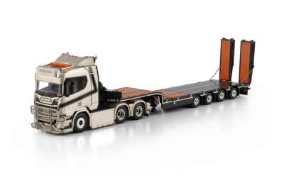 WSI SCANIA R NORMAL CR20N 6X2 TAG AXLE SEMI LOW LOADER WITH RAMPS